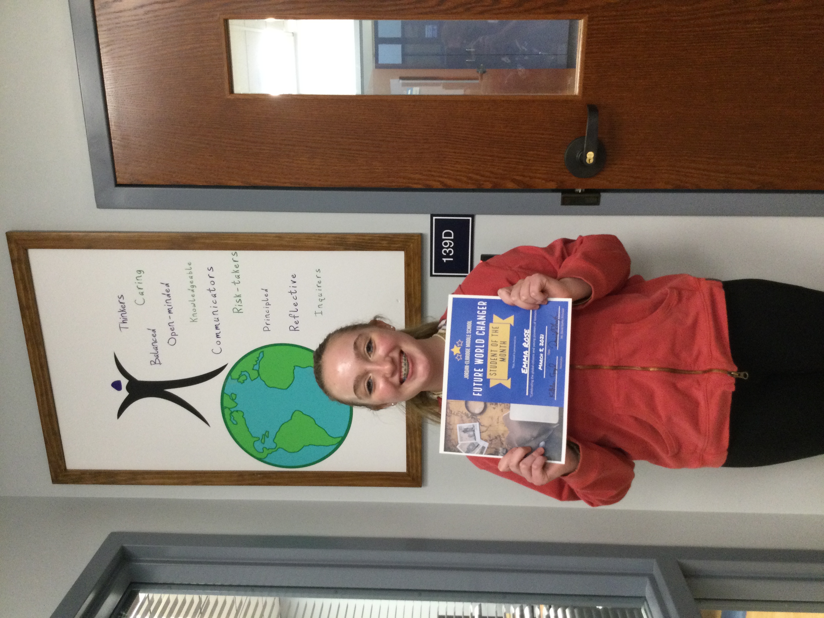 8th grader Emma Rose wins 'Future World Changer' award
