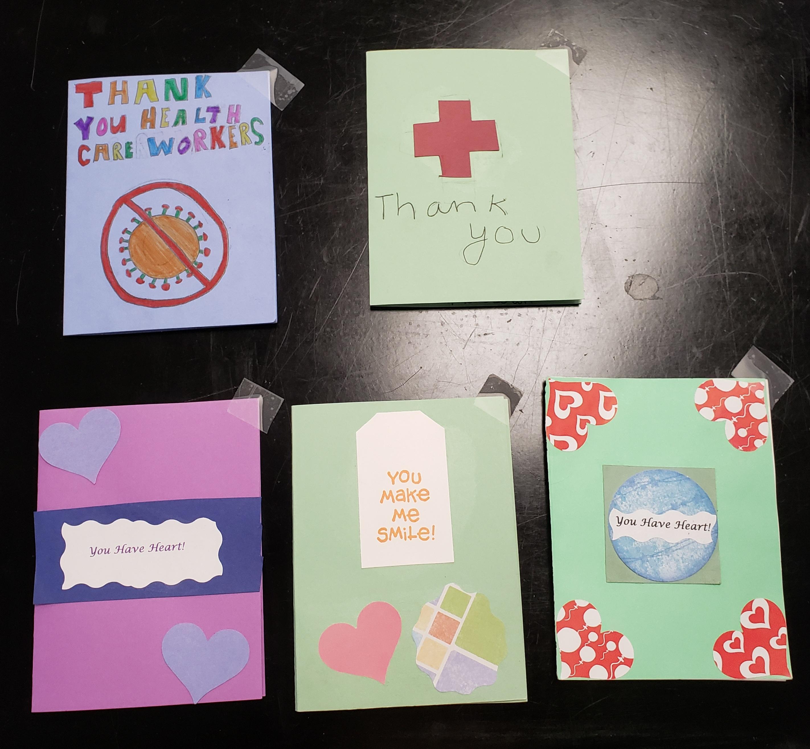 Jordan-Elbridge Middle Schoolers create cards for local health care staff