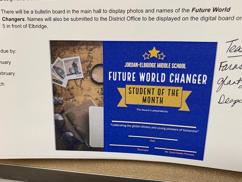 Future World Changers announced for month of March