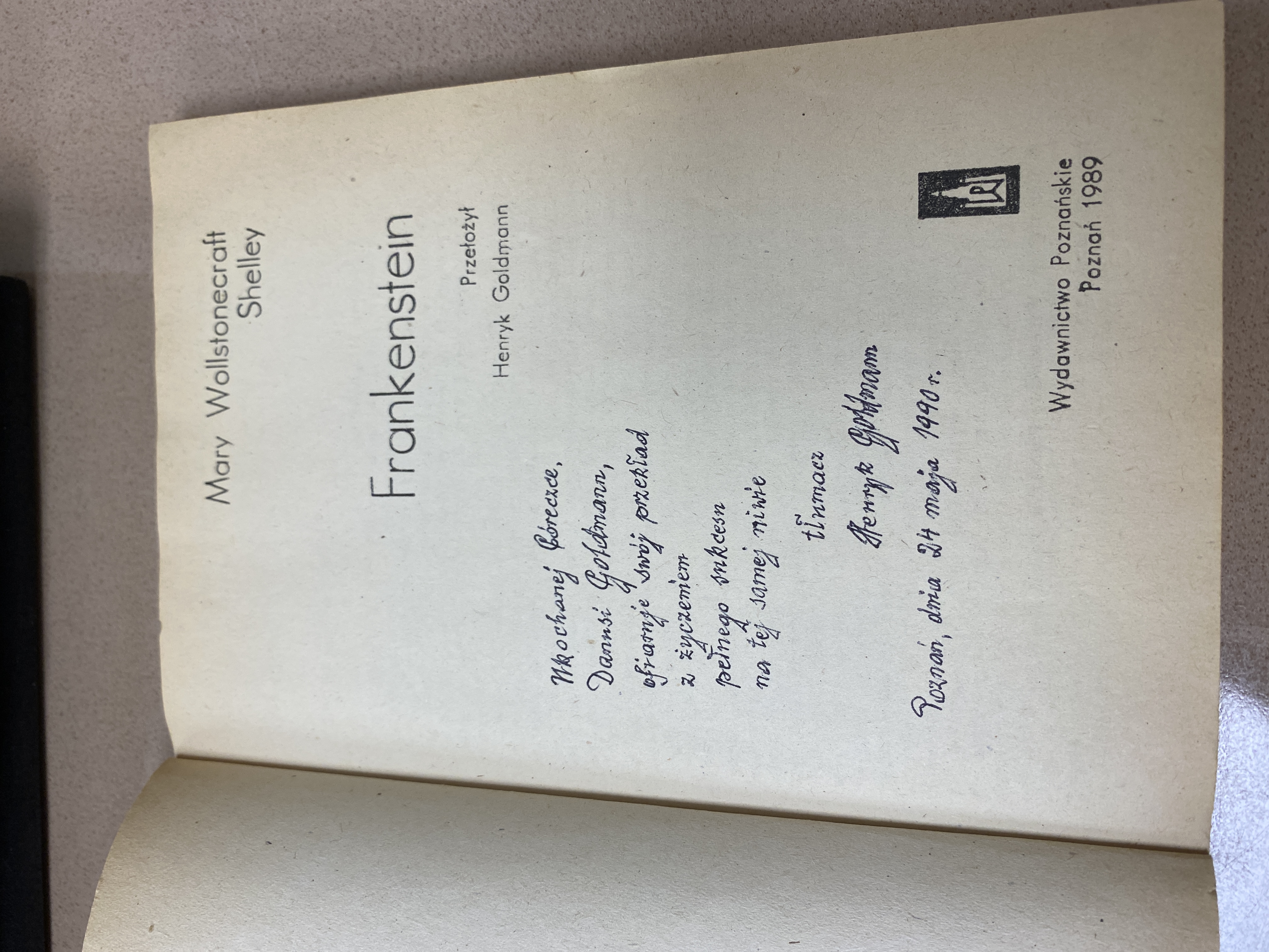 A book translated by Danuta Goldmann's father