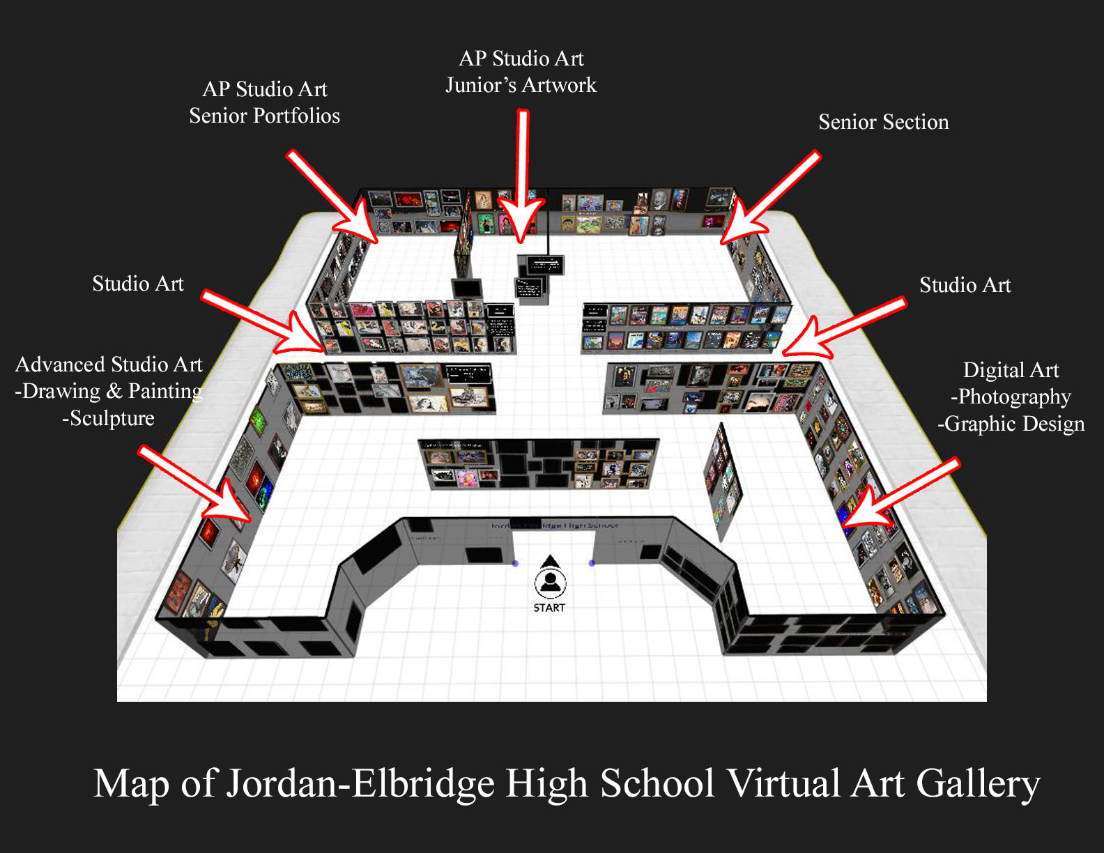 A map of the virtual art show