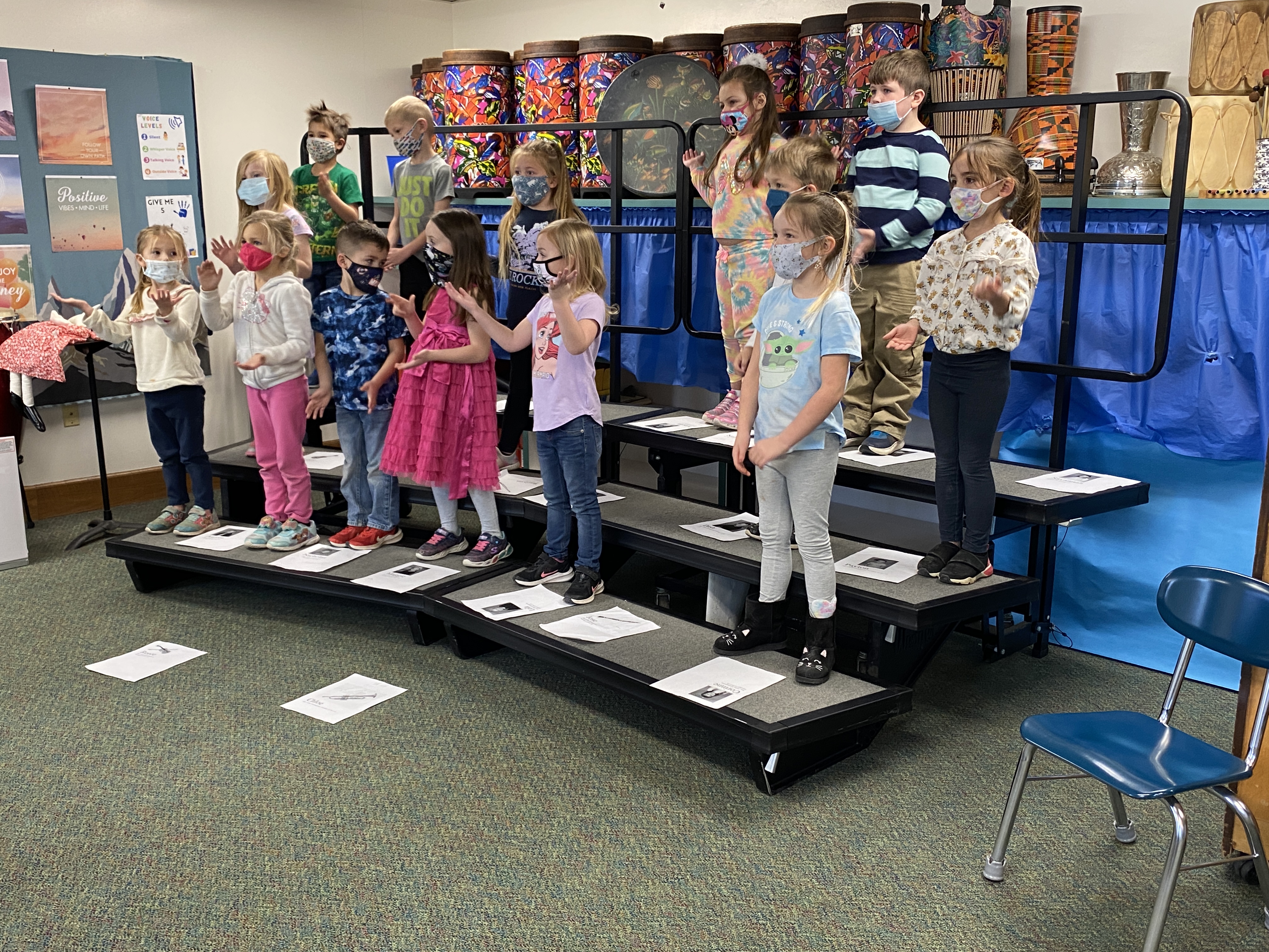 Kindergarteners rehearse ahead of their holiday concert
