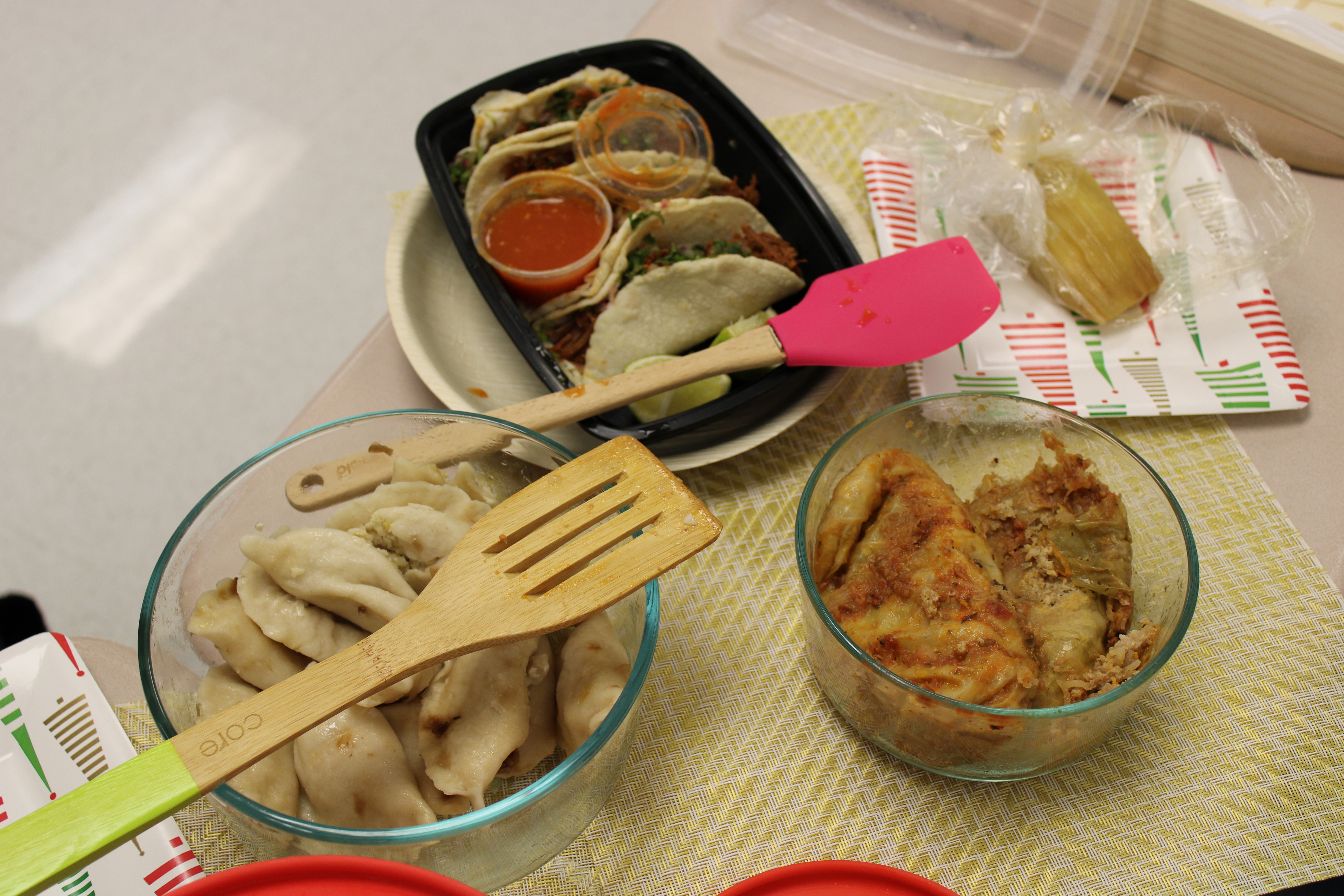JEHS ELL classmates prepare their favorite foods to share
