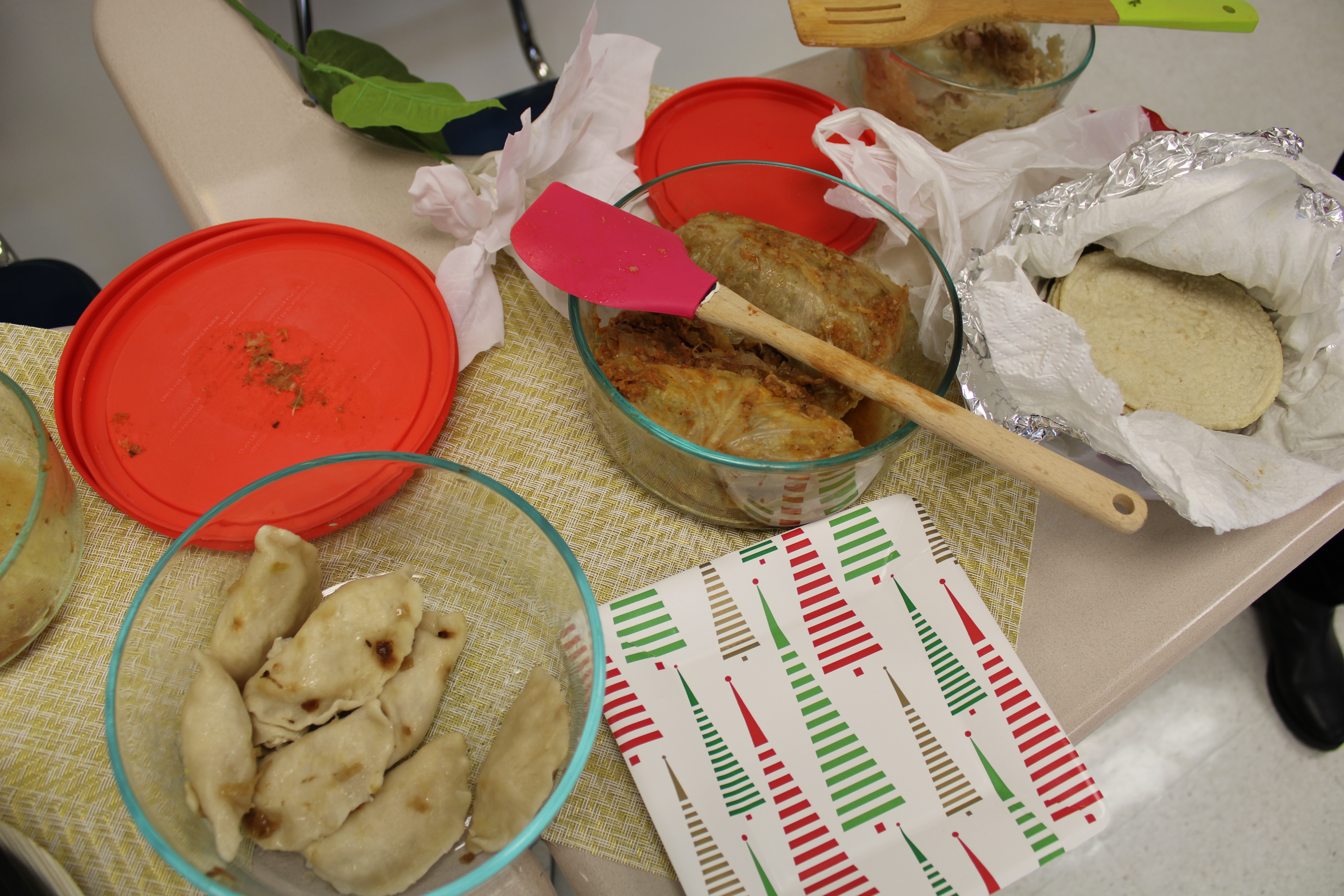JEHS ELL classmates prepare their favorite foods to share