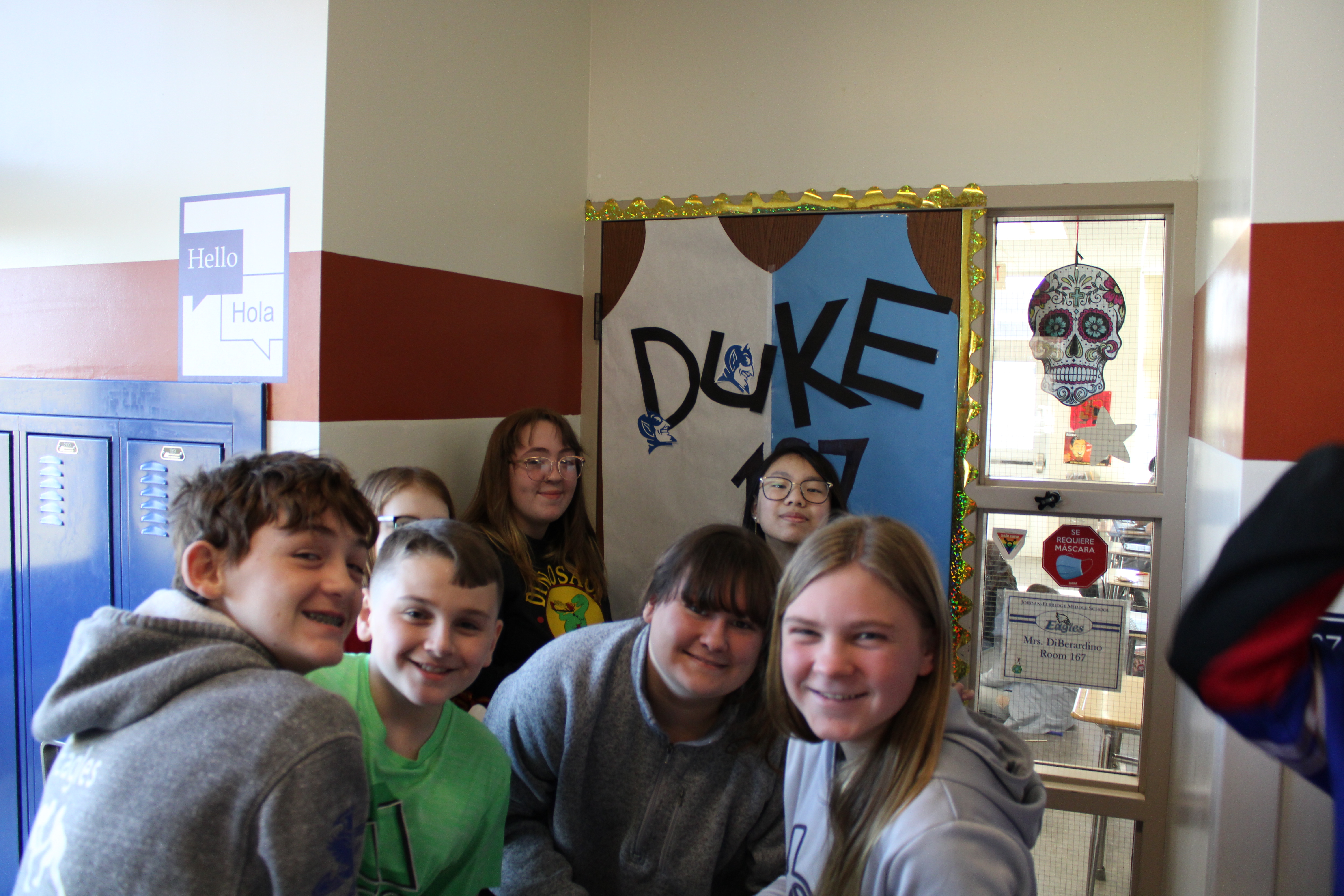 JEMS students decorate homeroom doors for March Madness