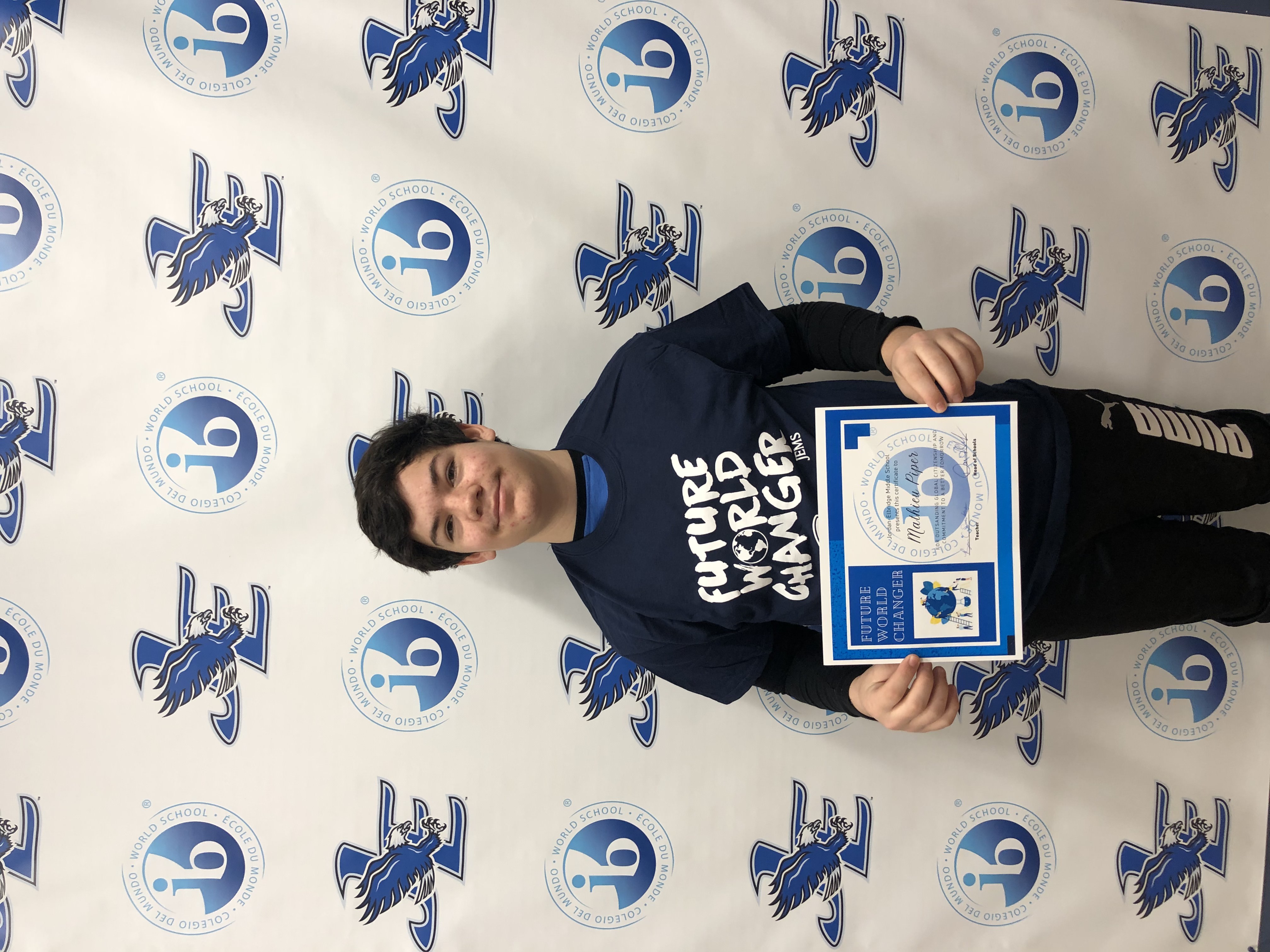 Mathieu Piper is chosen as a 'Future World Changer' by art teachers