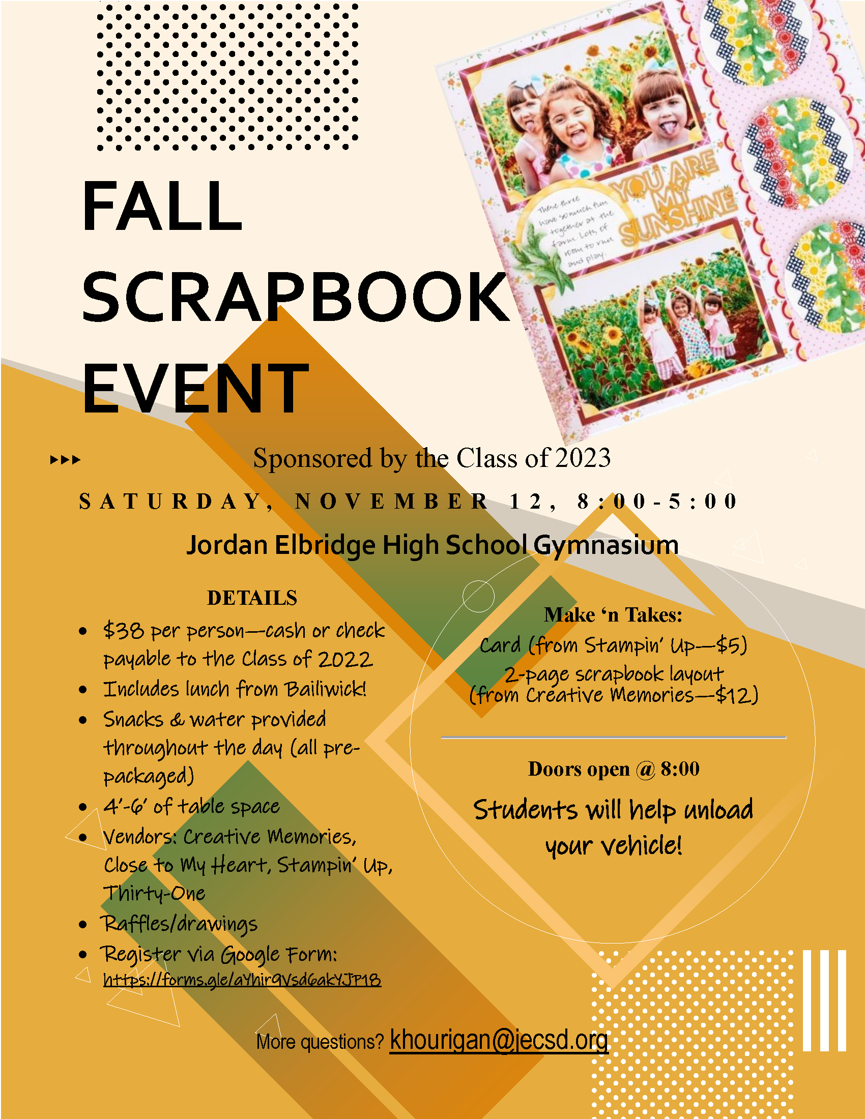 The senior class will host a scrapbook fundraising event in November