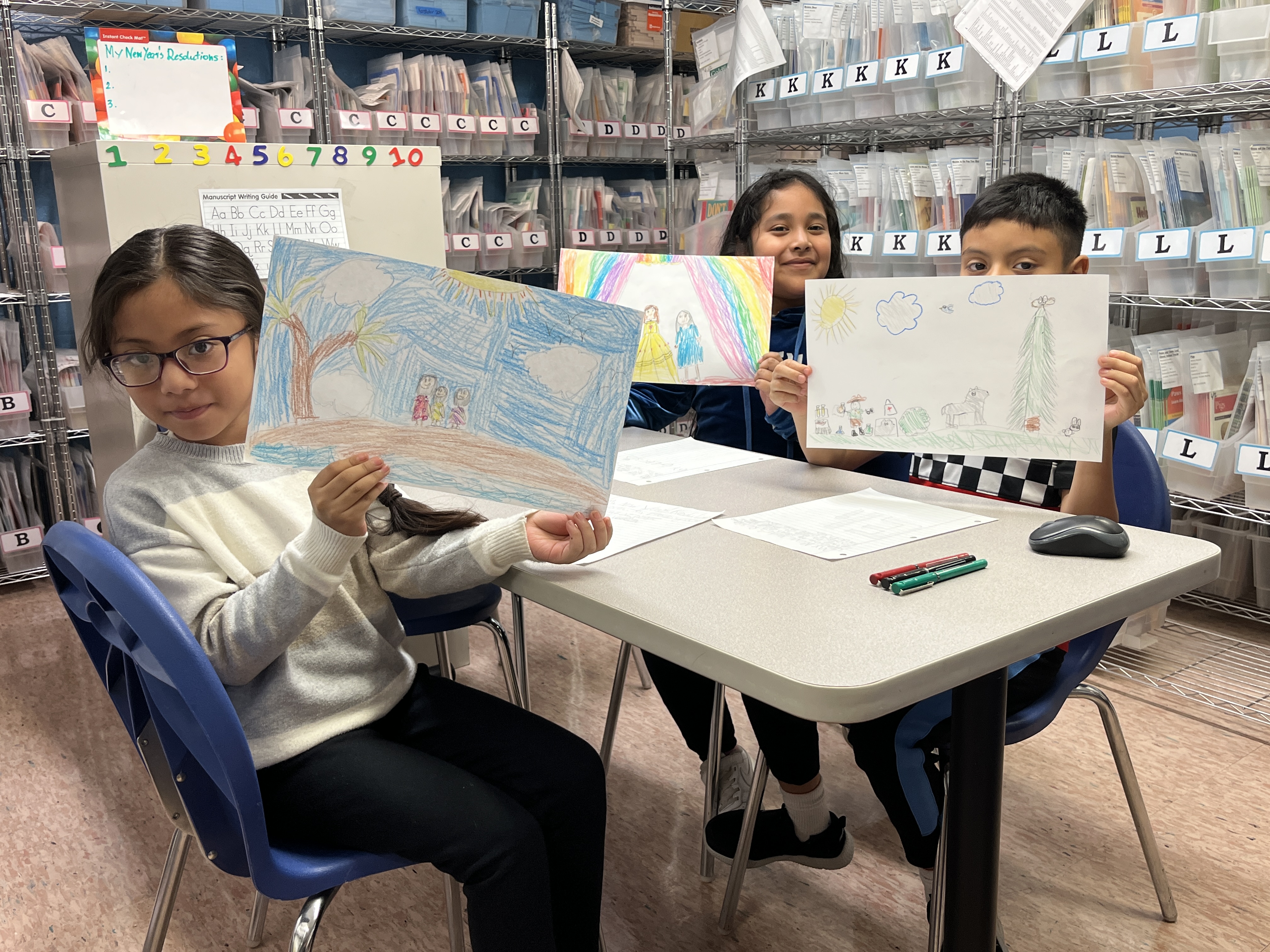 ELL students work on New Year's Resolution projects