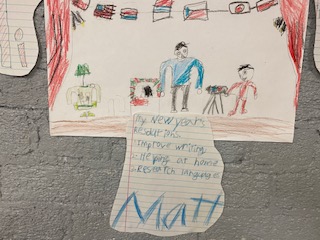 ELL students work on New Year's Resolution projects