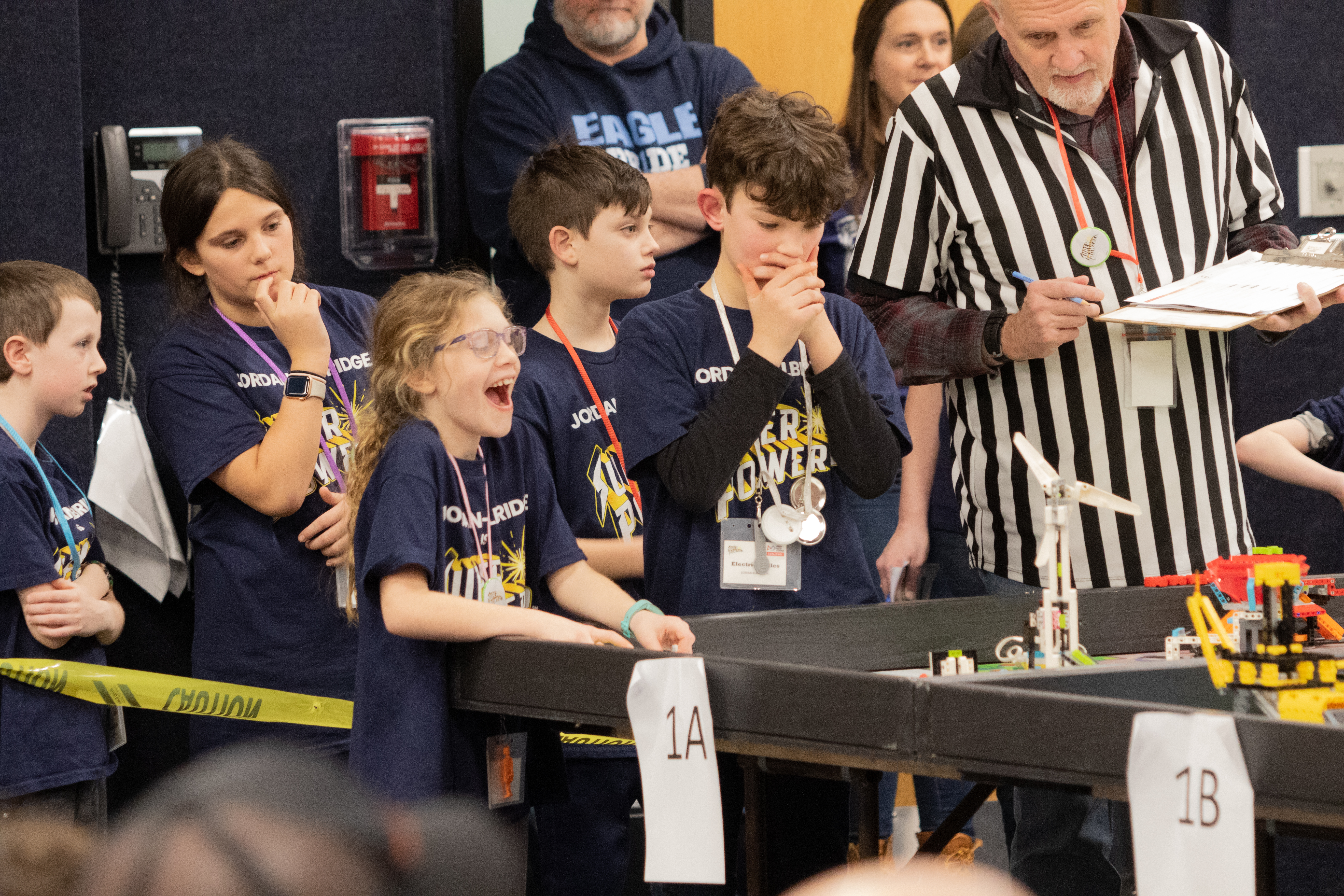 JEDIS students receive "Rising All-Star" Award at recent FIRST Lego League competition.