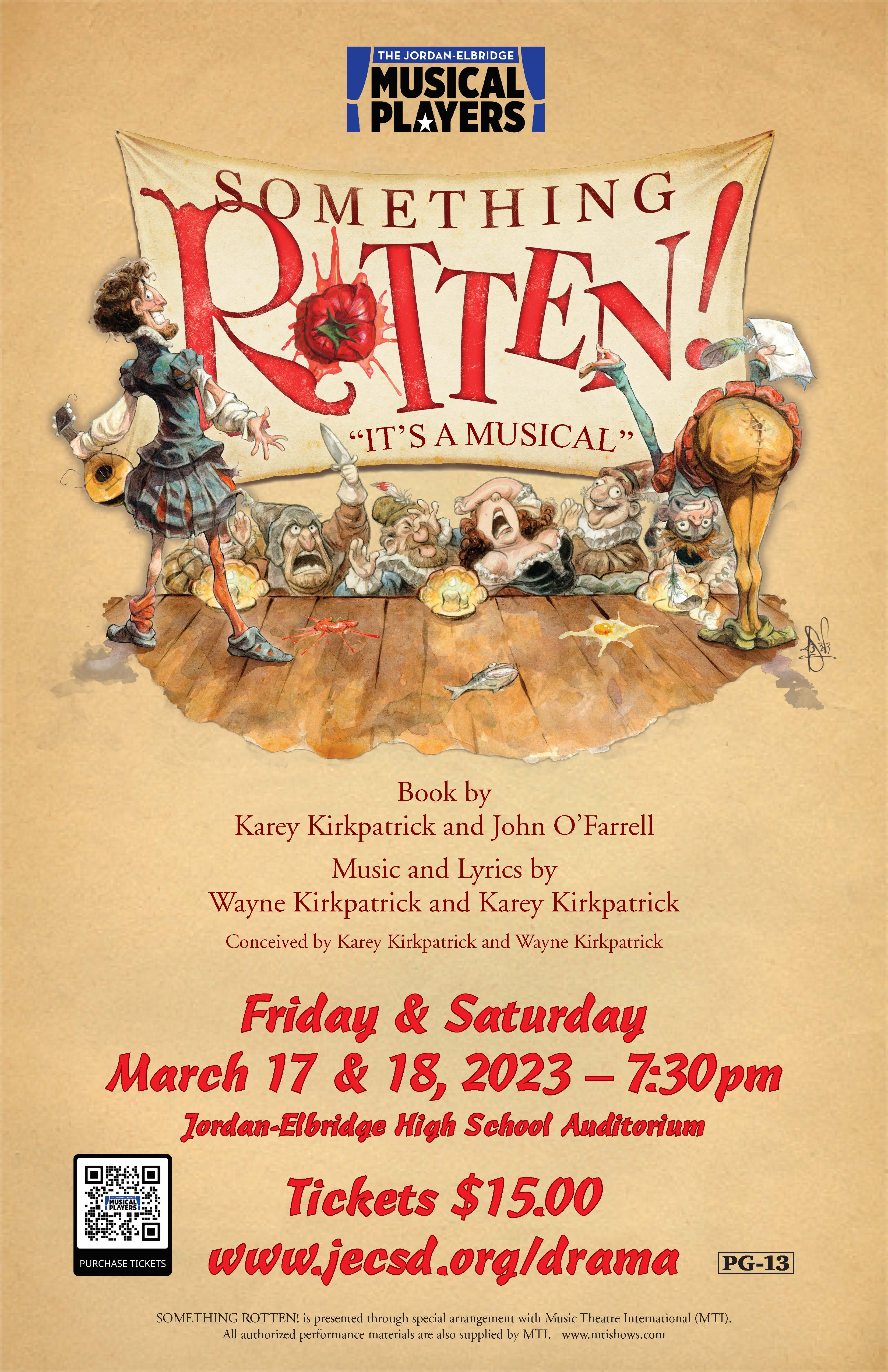 JE Musical Players will present "Something Rotten!" on March 17th and 18th